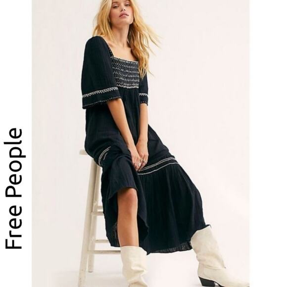 Free People Black I’m The One Maxi Dress - Picture 1 of 11